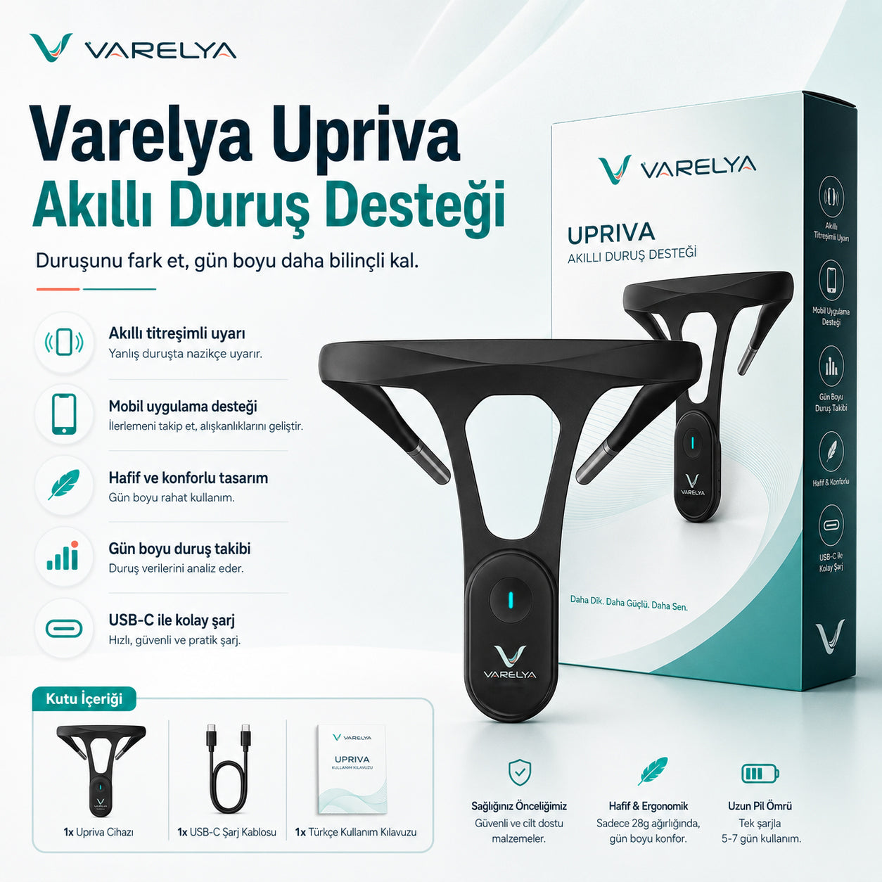 Varelya | Upriva Akıllı & Titreşimli Duruş Düzeltici